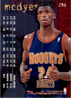 1995-96 Fleer Antonio McDyess Rookie Denver Nuggets #298 NBA