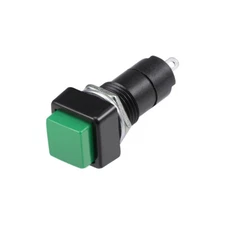 10Pcs,12mm Square Push Button Switch Green Self-Locking Latching SPST NO