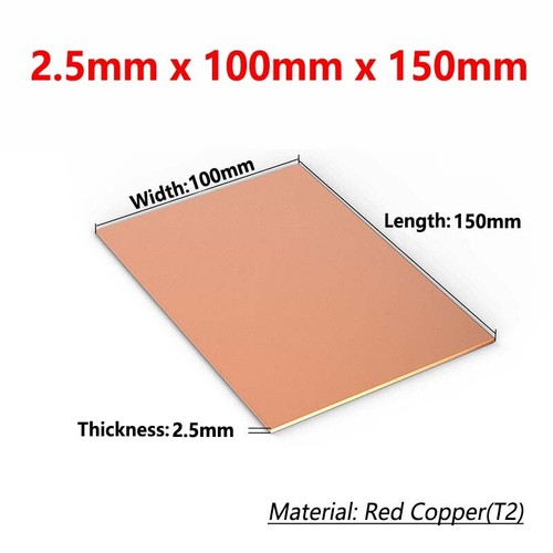 T2 Red Copper Plate/Sheet Copper Block Laser Cut 0.3mm - 6mm Thick Various Sizes - Picture 112 of 144