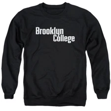 Brooklyn College Adult Crewneck Sweatshirt Stacked, Black, S-3XL