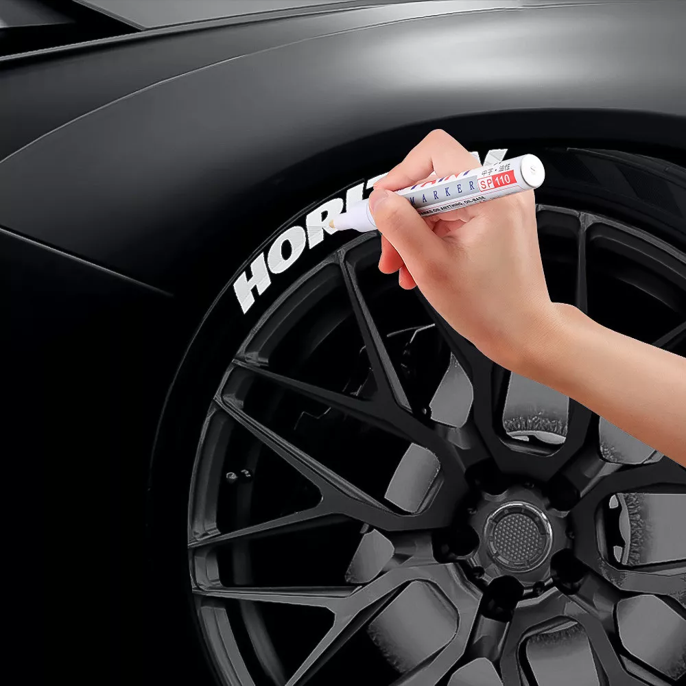 Car Tire Paint Pen,Tire Paint Marker White for Car Tire Lettering with  Weatherproof Ink,Waterproof Non-Fading