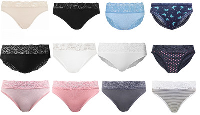 F&amp;F 3-Pack Microfibre Lace Trim Spot Print Knickers In Multi