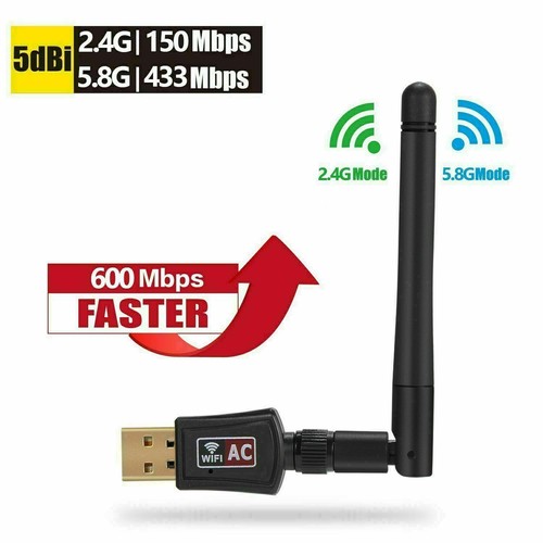 NUOVO LOTTO 150/300/600/1200 Mbps 2,4/5 Ghz adattatore di rete WiFi USB 802.11 - Foto 12 di 28