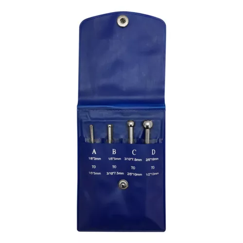 4 PC Telescopic T-Bore Small Hole Bore Gauge Micrometer Range 1/8"-1/2"(3-13mm)