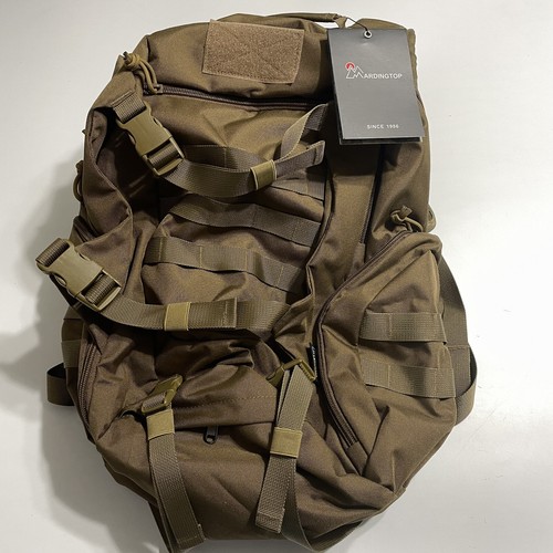 Mardingtop Tactical Backpack + Saddler Bag Brown Military Hiking Day Pack NWT - Picture 2 of 13