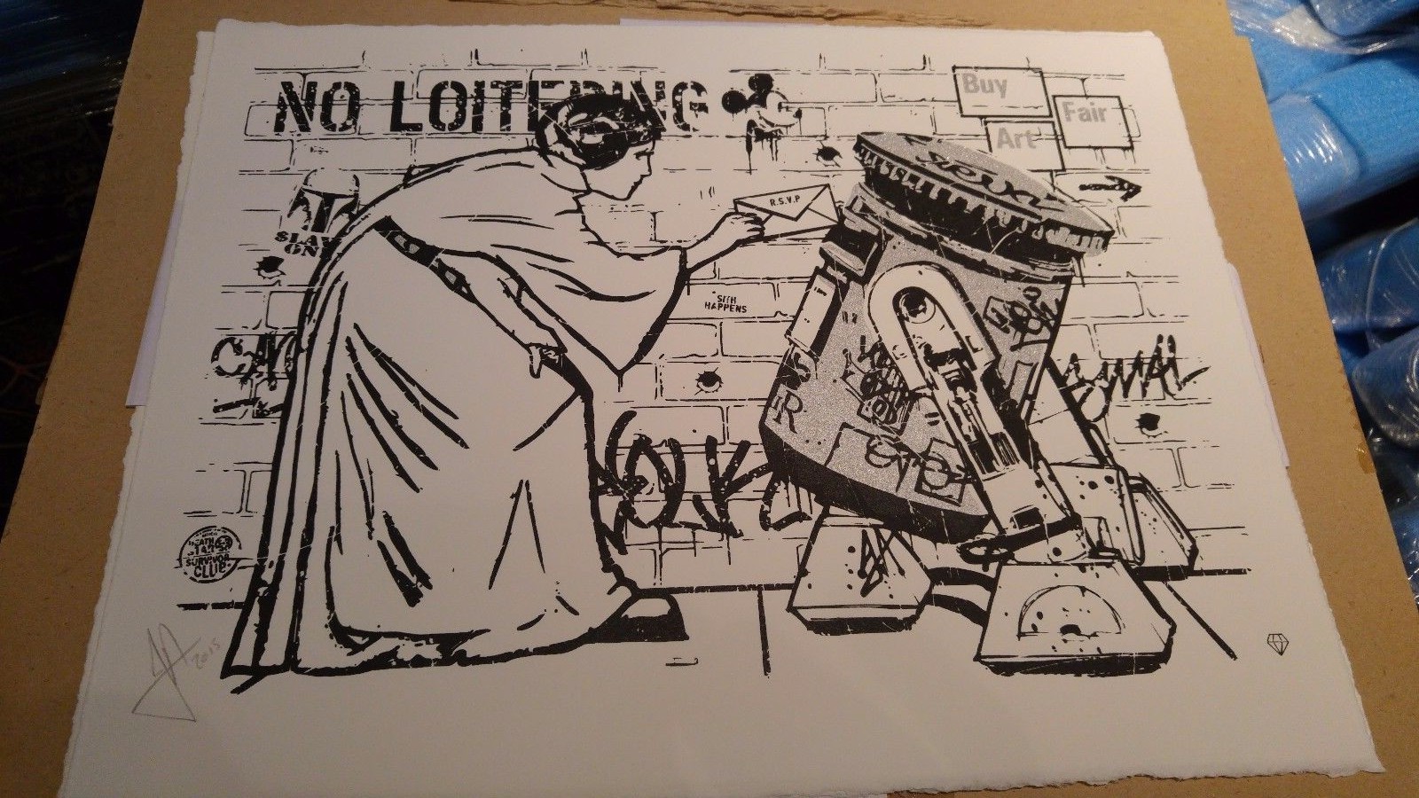 JJ Adams No loitering (Star Wars Princess Leia) Manchester Buy Art Fair RED - Picture 2 of 5