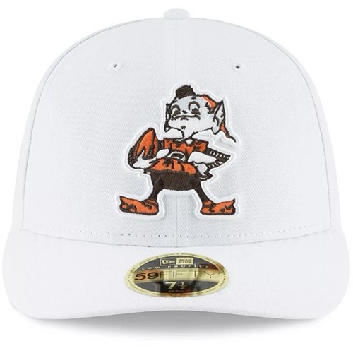 Cleveland Browns Hat Brownie Throwback White New Era Low Profile Fitted Sz 7 5/8 - Picture 2 of 4