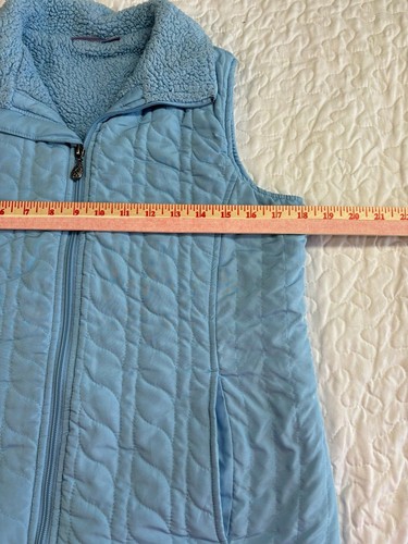 Laura Scott Blue Fleece Zipper Puffer Vest w/Pockets size small - Picture 5 of 6