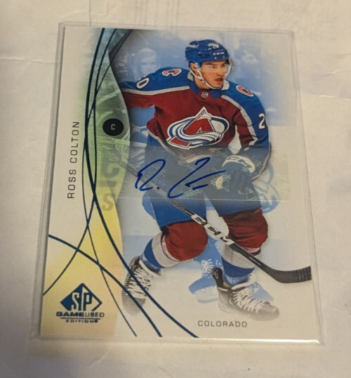 2024-25 SP Game Used Blue Auto Ross Colton #95 Colorado Avs