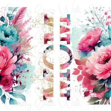 20oz Skinny Tumbler Sublimation Transfer Mom Floral Personalized Ready To Press