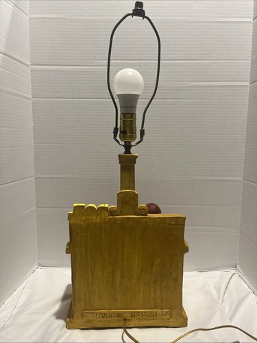 Vintage Florentine Art Studio Santas Workshop 1979 Unikat Keramik Lampe - Bild 11 von 24