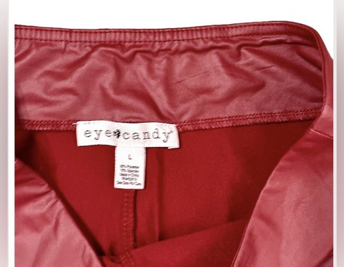 Damen Eye Candy Kunstlederhose rot Größe L Leggings - Bild 2 von 3