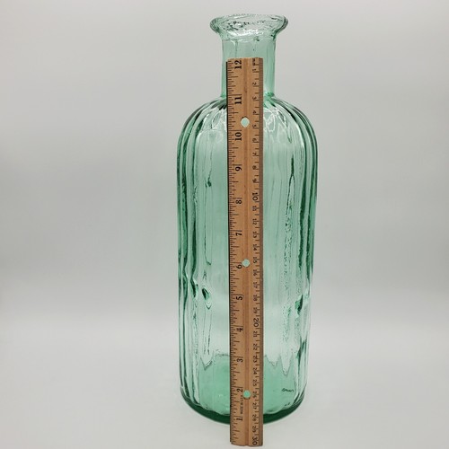 13" Large Recycled Glass Bottle Made in Spain - Picture 2 of 15