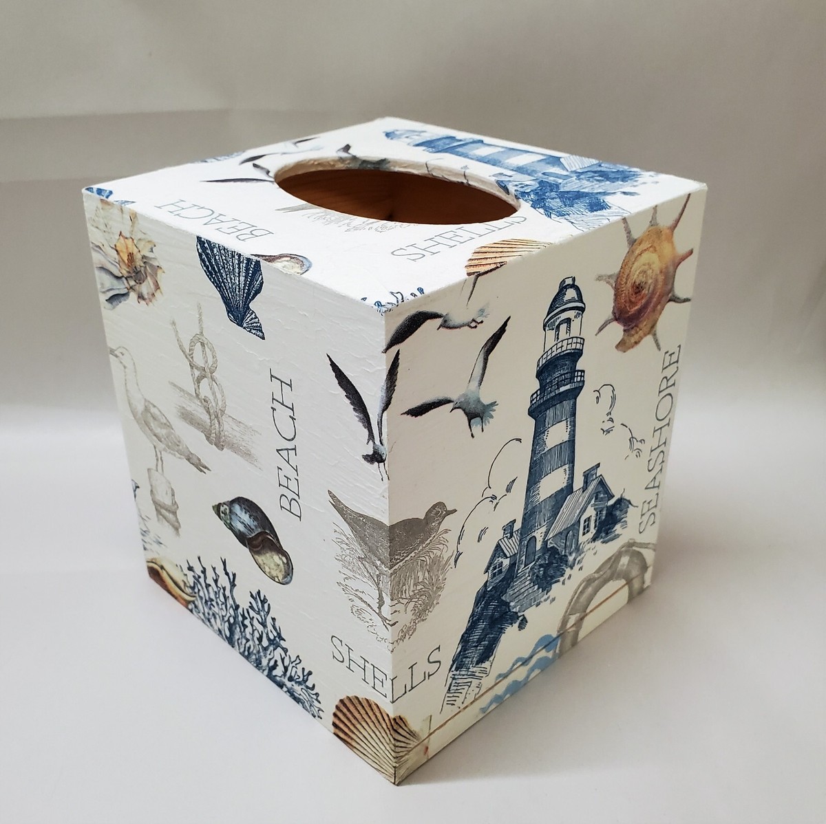 Decoupage tissue box online