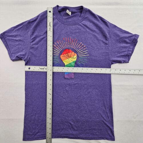 T-shirt Pride Fist Raibow viola manica corta misto cotone adulto M - Foto 7 di 8
