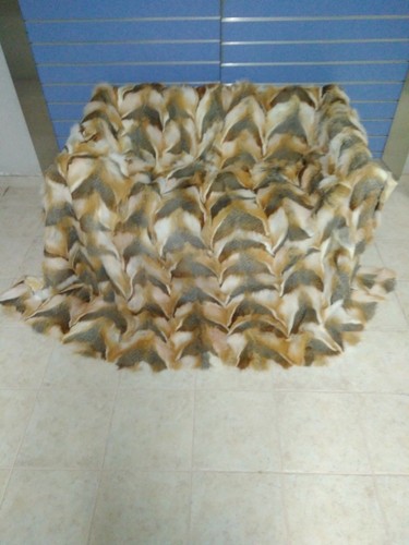 Luxury Griss Fox Fur Throw Real Fox Fur Blanket / Bedspread King Size - Bild 2 von 5