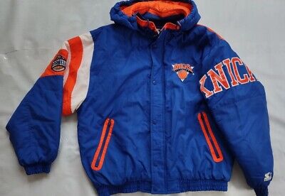 VTG RARE STARTER NEW YORK KNICKS FULL ZIPP WITH HOOD SPLIT VTG RARE STARTER NEW YORK KNICKS FULL ZIPP WITH HOOD SPLIT