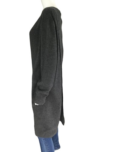 Athleta Cashmere Duster Cardigan Womens Size L Grey Split Back Athleisure Casual - Picture 4 of 12