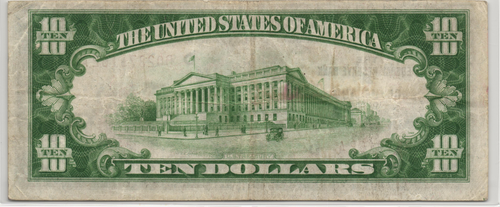 Fr.1860-D 1929 Cleveland $10 Federal Reserve Bank Note VF - Picture 2 of 2