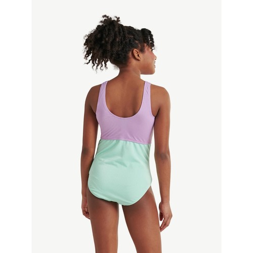 NWT Justice Girls One-Piece Cinched Bodice with Cut Out Swimsuit L(12/14) - Picture 3 of 3
