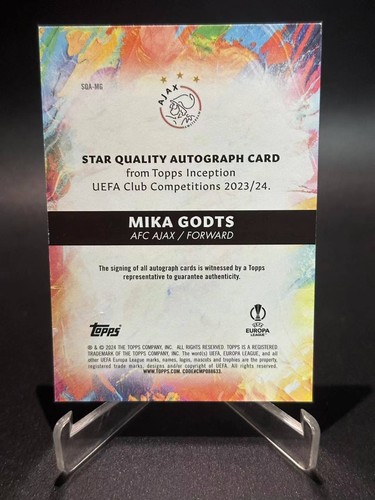 2023-24 Topps Inception UEFA RC Mika Godts /10 Red Star Quality Autograph Ajax - Bild 2 von 2