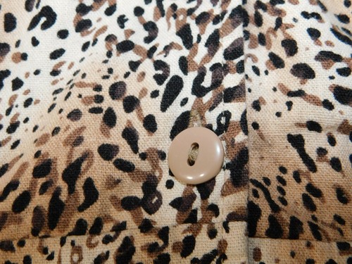 David N Ladies Animal Print Short Linen/Rayon Jacket Large Brown Black Beige - Picture 5 of 12