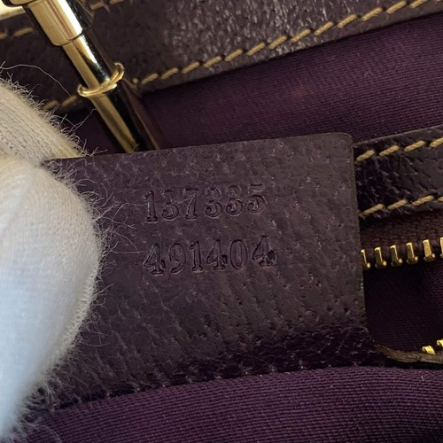 GUCCI New Jackie Purple Leather and GG Canvas Shoulder Bag - Picture 17 of 17
