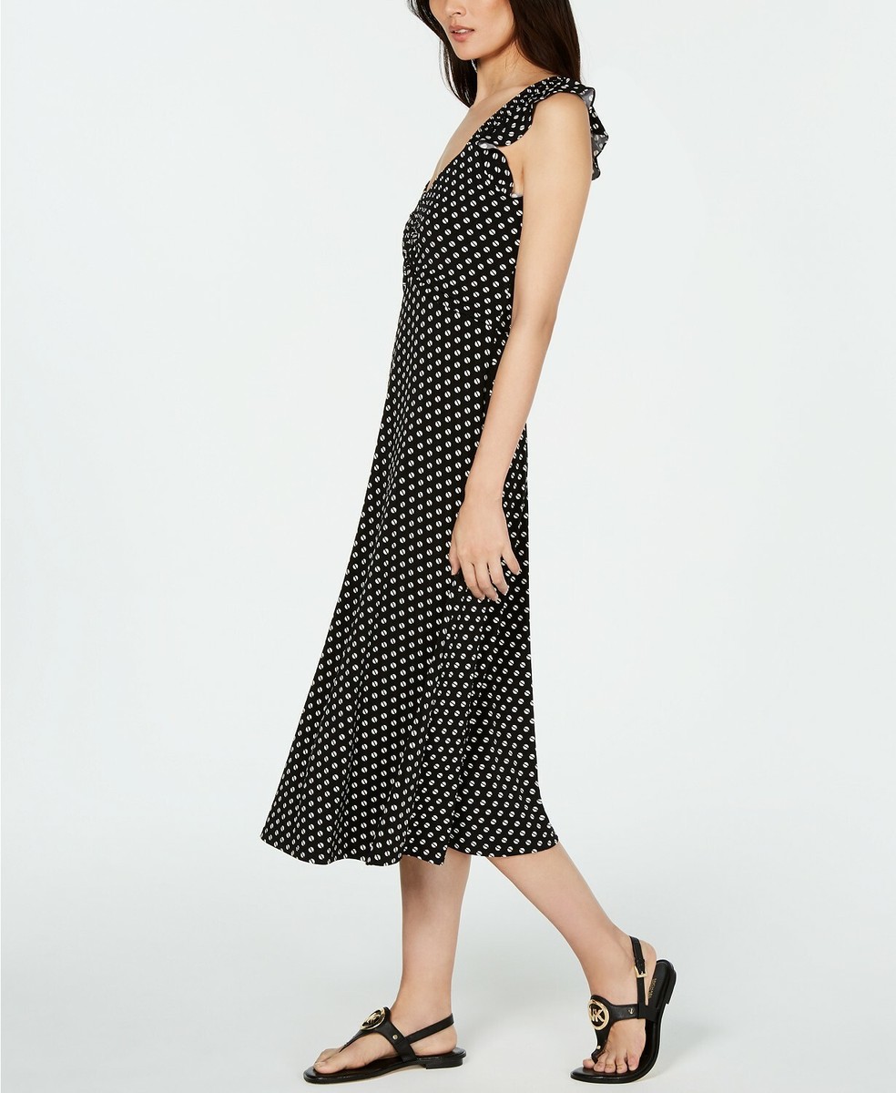 Michael Kors Women's Printed Off-The-Shoulder Midi Dress