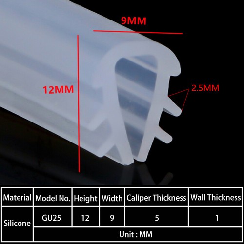 U-förmige Silikon-Dichtung Kantenschutzprofil hitzebeständig für Glas/Metall - Picture 34 of 77