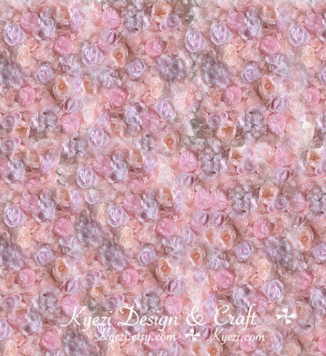 Paneles de flores artificiales de lavanda rosa boda fiesta pared foto fondo W-26 - Imagen 3 de 5