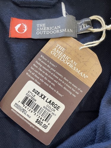 THE AMERICAN OUTDOORSMAN Camisa de Franela Azul Marino Nueva con Etiquetas 2XL Algodón Botones - Imagen 4 de 6