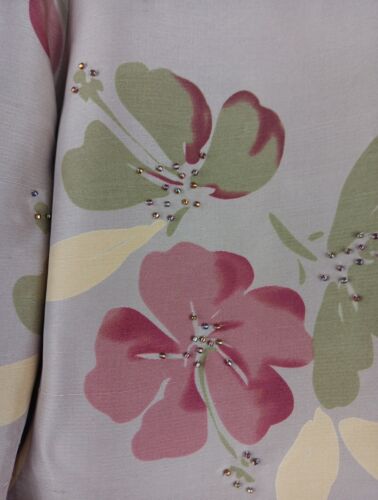 Pantalones Adrianna Papell Talla 18 100% Seda Floral Cuentas Espalda Elástica - Imagen 2 de 8