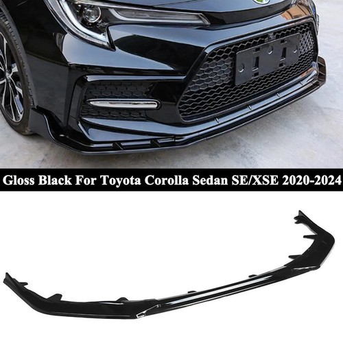 Fit 2020-2024 Toyota Corolla Sedan SE XSE Gloss Black Front Bumper Lip Splitter - Picture 1 of 8