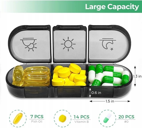 Tablettenbox 7 Tage 3 Fächer Einfaches Füllen Medikamentenbox Pillendose Box DE` - Bild 2 von 24