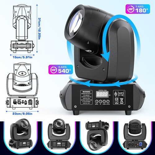 120W LED Moving Head Light RGBW Gobo Beam Stage DJ Disco KTV DMX Spot Lighting - Picture 7 of 15