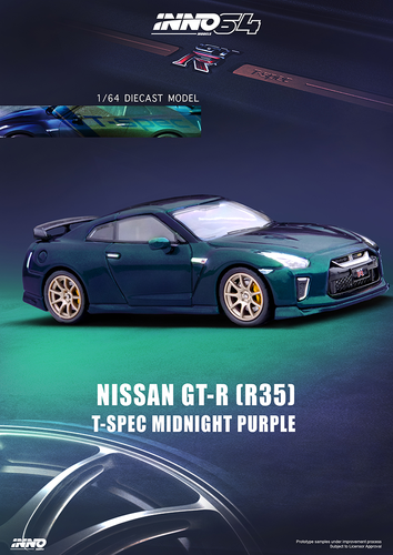 Inno64 Nissan GT-R R35 T-Spec Midnight Purple 1/64 - Picture 9 of 10