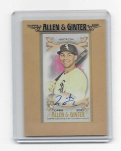 2021 Topps Allen & Ginter Nick Madrigal Rookie Mini Frame Auto White Sox FMA-NM