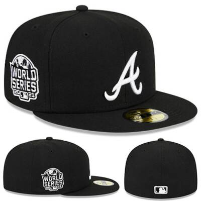 Atlanta Braves ブラック ニューエラ 5950 New Era Atlanta Braves Black 5950 Hat Pink Roses Side Patch
