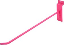 100 10" Slatwall Hooks Hot Pink Peg Slat Wall Retail Display 6mm Tubing Metal