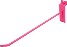 100 10" Slatwall Hooks Hot Pink Peg Slat Wall Retail Display 6mm Tubing Metal