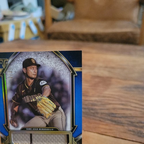2024 Topps Triple Threads - #SJR-YD Yu Darvish - TRUE BLUE Jumbo Relic #3/3 BLUE - Picture 2 of 6