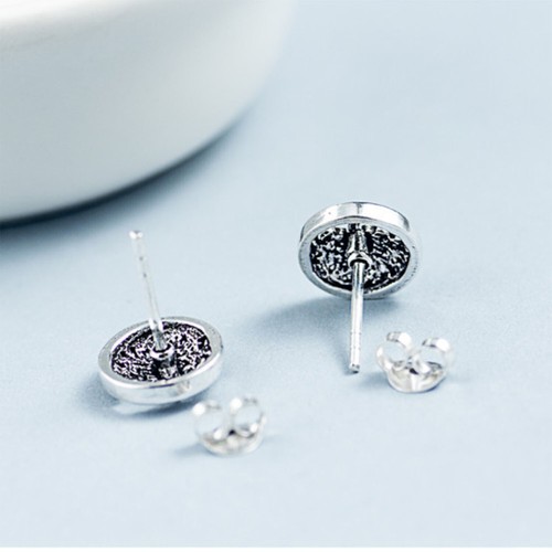 925 Sterling Silver Tree of Life Stud Earrings Novelty Olive Tree Button Studs - Picture 3 of 9