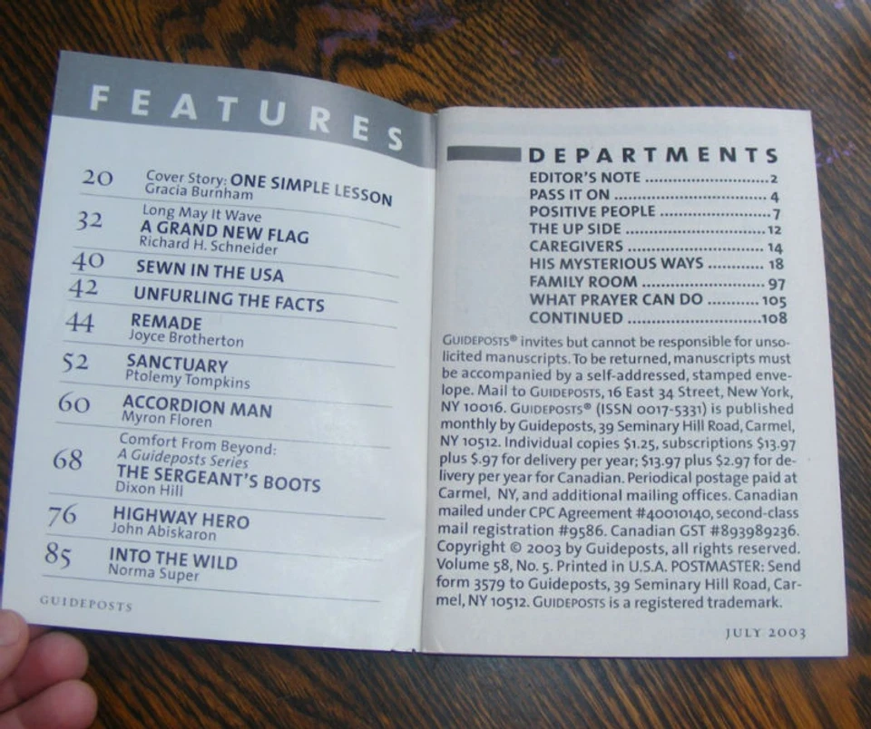 Guideposts Large Print ED July 2003 Long May It Wave - Image 2 of 4