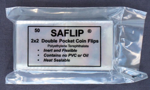 Saflip 2x2 Double Pocket Coin Flips Pack of 500 (10 packs of 50) Saflips - Picture 3 of 3