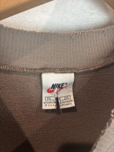 Sudadera Vintage Nike Talla 3XL Marrón Centro Swoosh Spellout Pullover EE. UU. 90s - Imagen 4 de 7