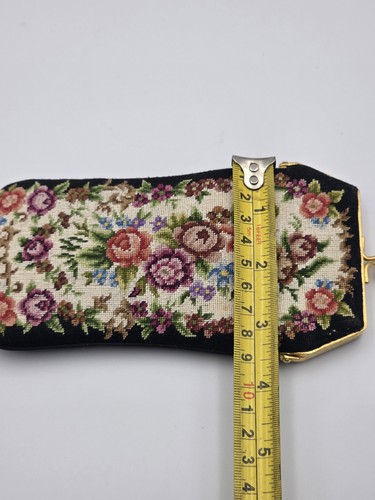 Vintage Blumen Gobelin Brillenetui 6,5" Kiss Lock Verschluss - Bild 6 von 6