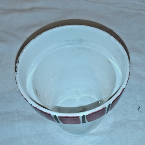 Maceta vintage Stangl cerámica 4"h pintada a mano Trenton NJ EE. UU. rosa y verde - Imagen 4 de 6
