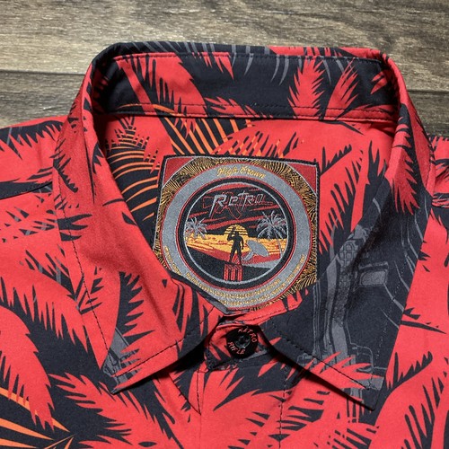 Retro Rifle High Crown Hemd Herren Medium Mehrfarbig Hawaii Button Down Selten - Bild 5 von 10