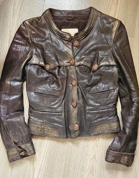 Women Paolo Moretti Jacket Brown Leather 36 / S /