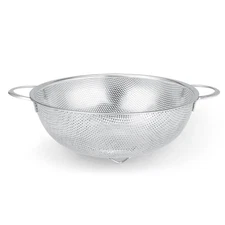 Colander Stainless Steel 3-Quart, Metal Strainer with Base, Strainer for Kitc...